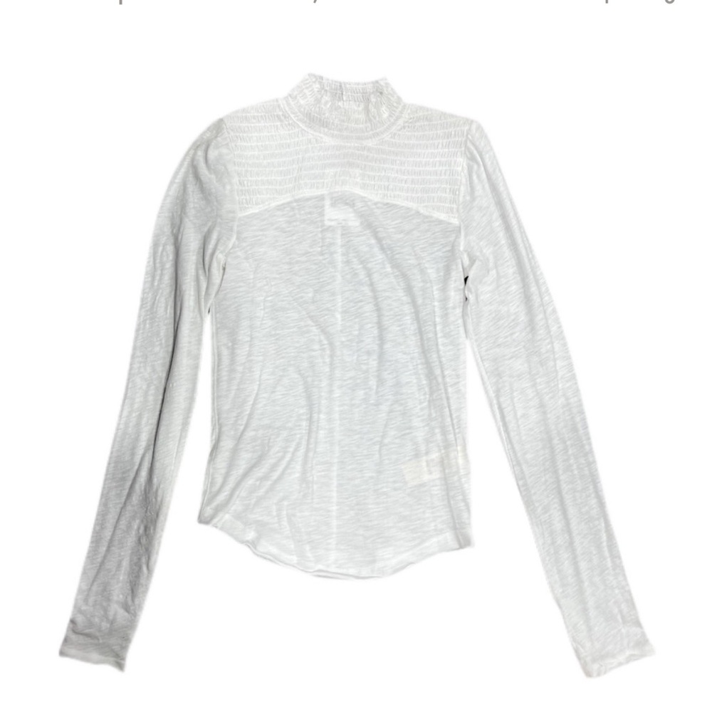 Free People White Top XS New High Neck Cotton